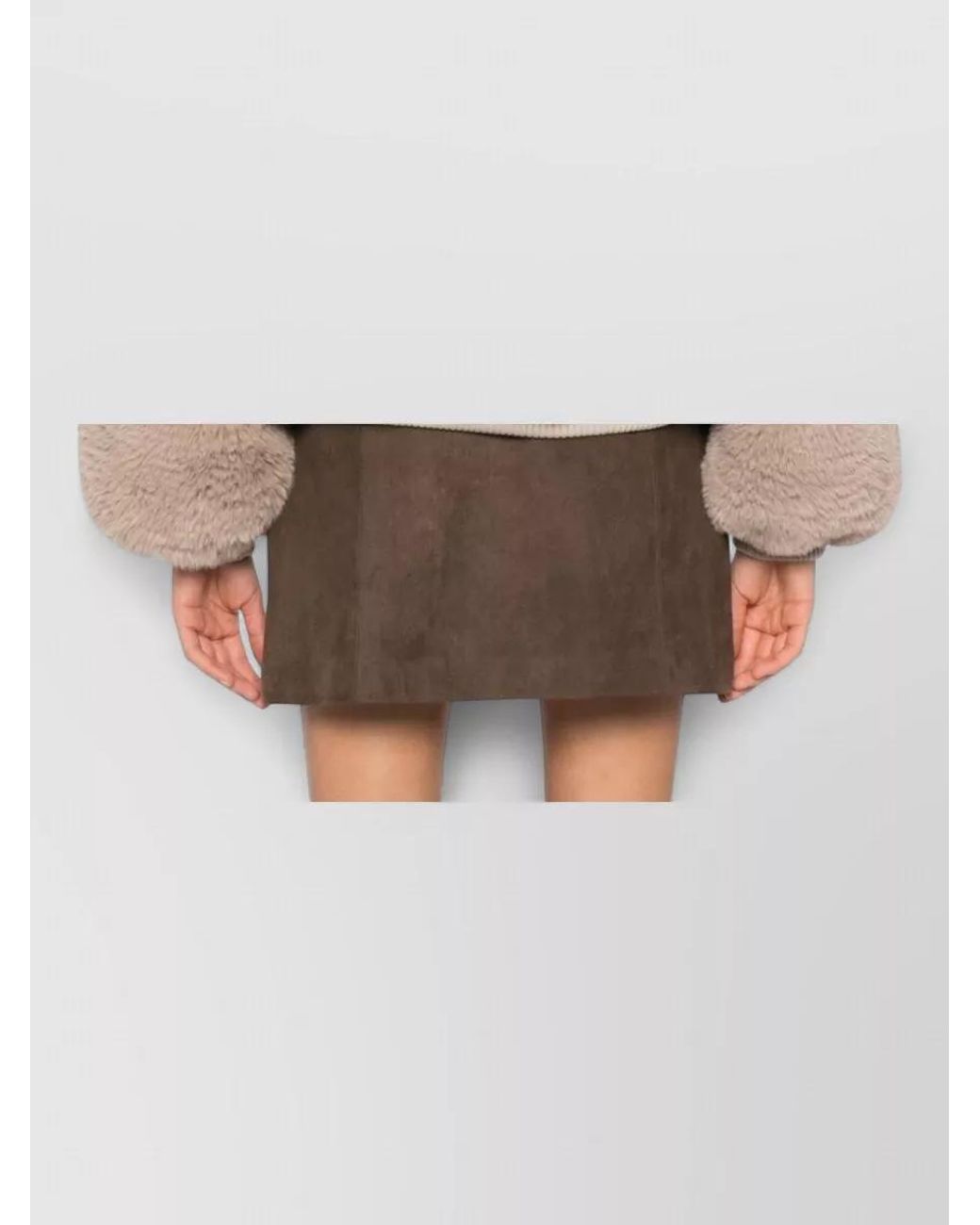 Frankie Shop Natural Faux Fur Oversized Jacket