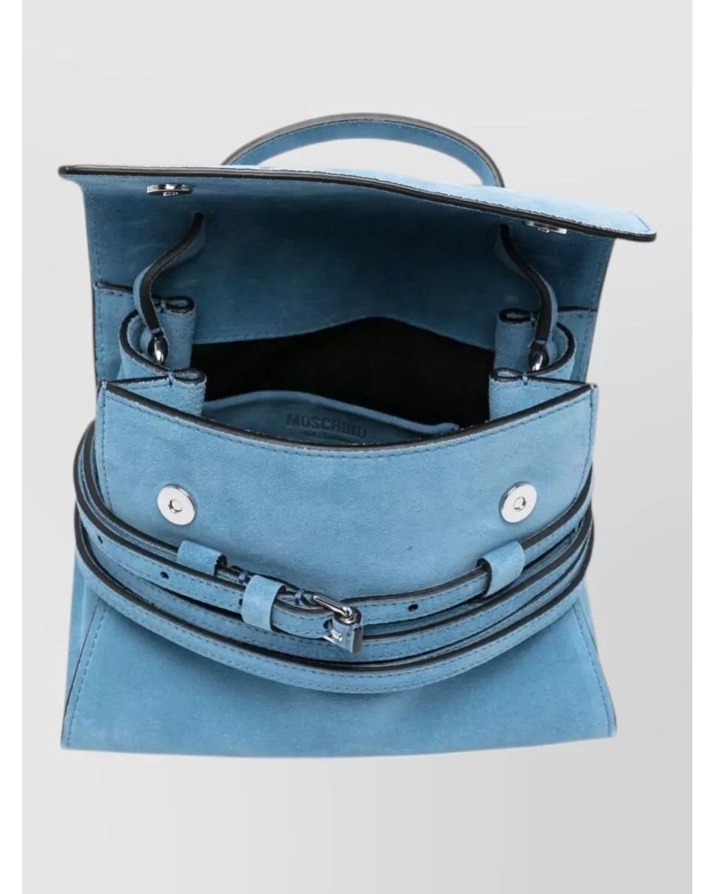 Moschino Blue Suede Leather Mini Bag