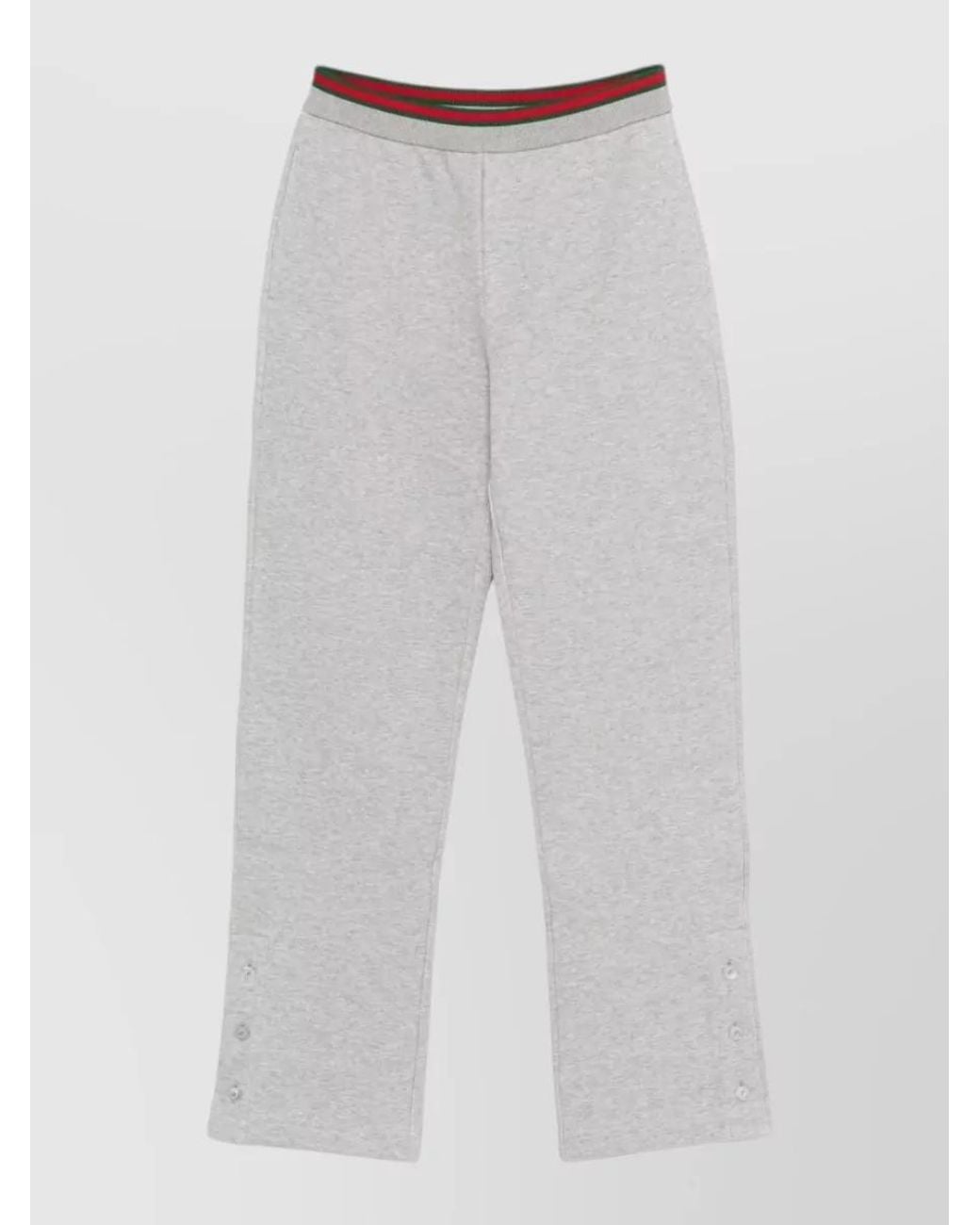 Gucci Gray Cotton Blend Straight Leg Track Pants