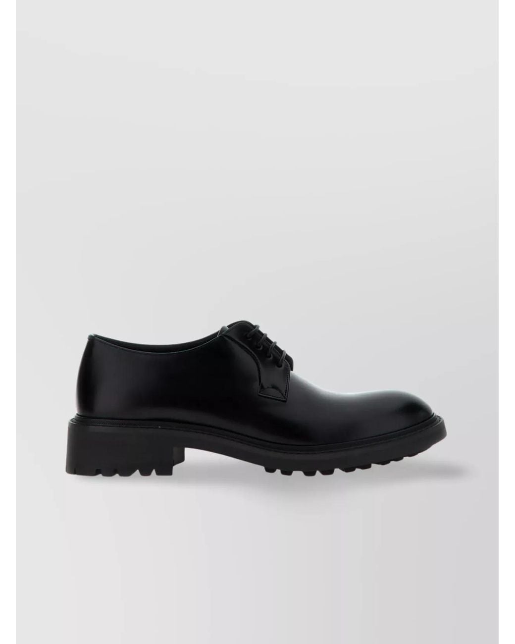 Saint Laurent Black Leather Lace-Up Shoes for men