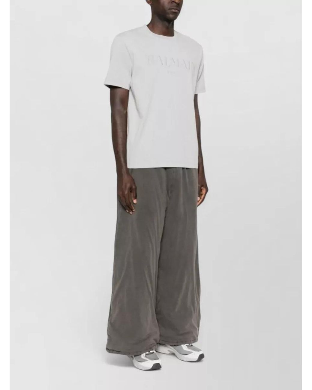 Balmain White Cotton Short-Sleeve T-Shirt for men