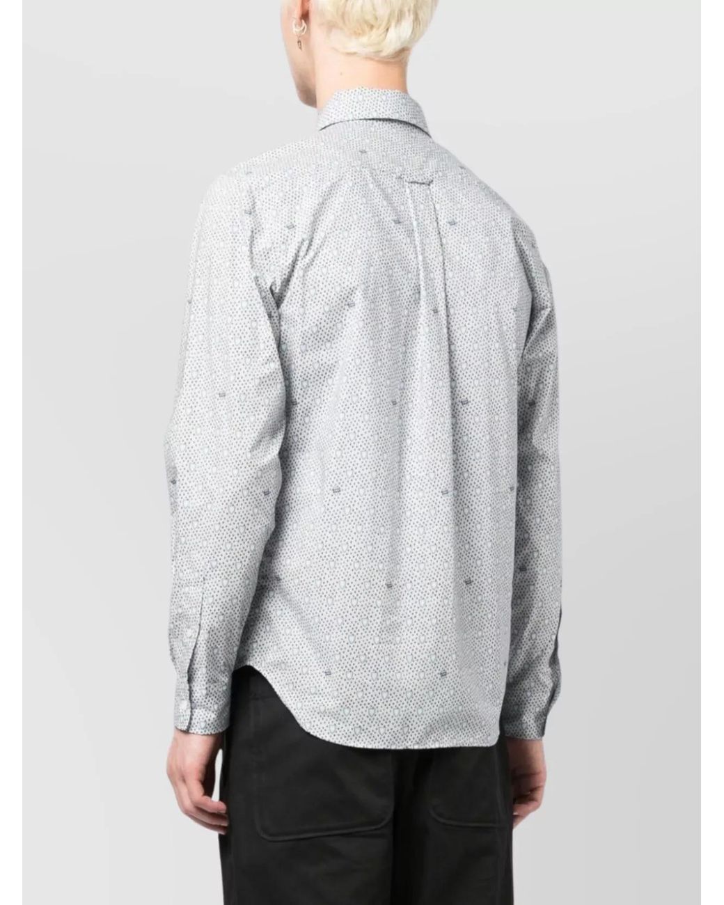 Maison Kitsuné White Graphic-Print Cotton Shirt for men