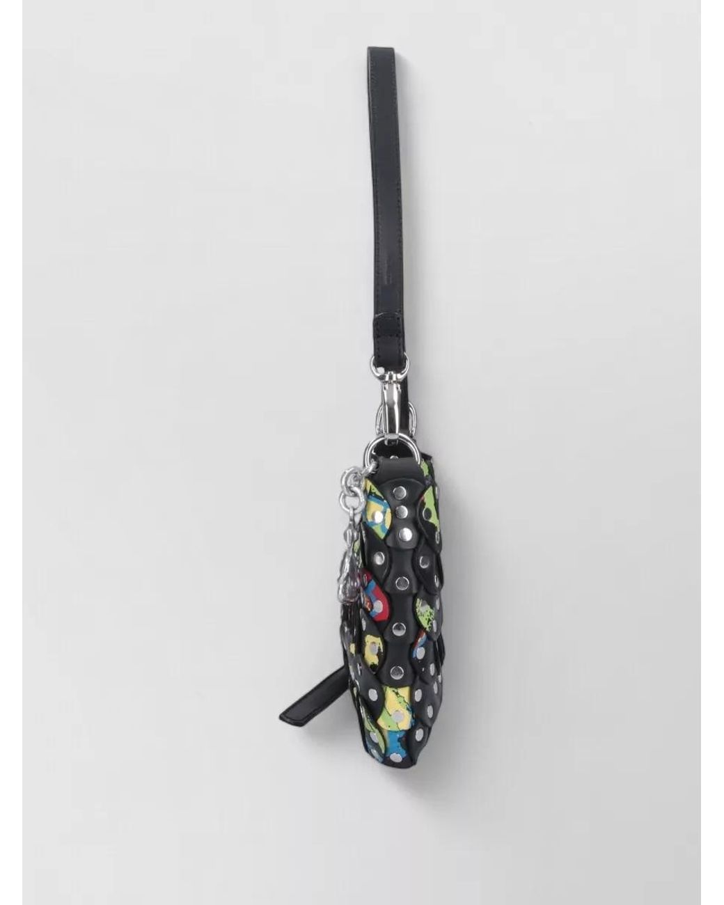 Vivienne Westwood White Studded Shoulder Strap Crossbody Bag Metal Detail