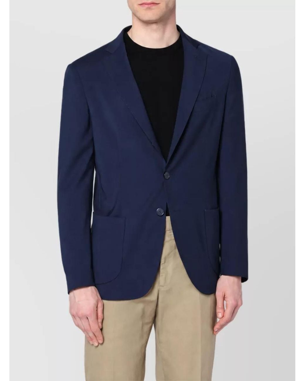 Santaniello Blue Single-Breasted Coat for men