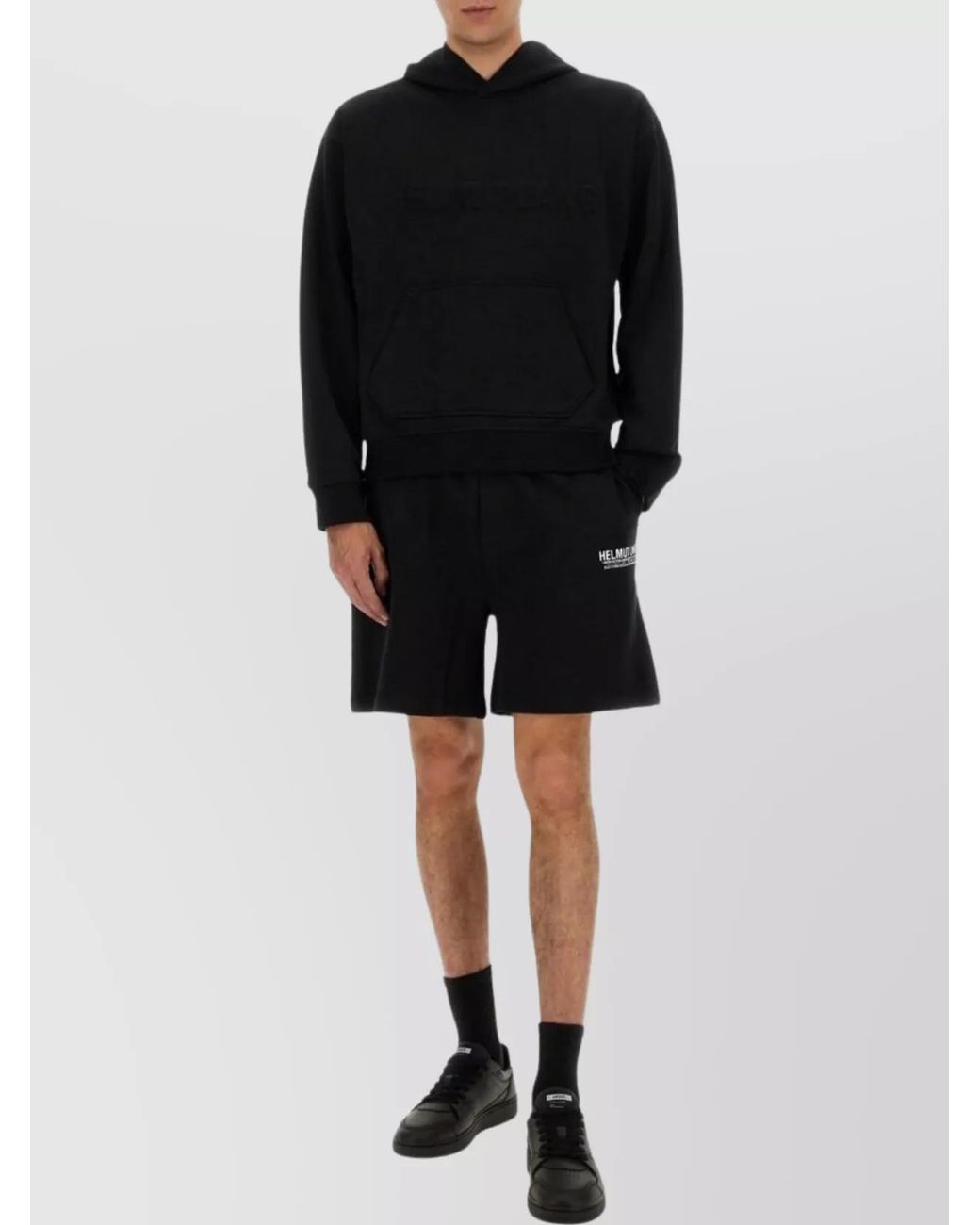 Helmut Lang Black Regular-Fit Cotton Hoodie for men