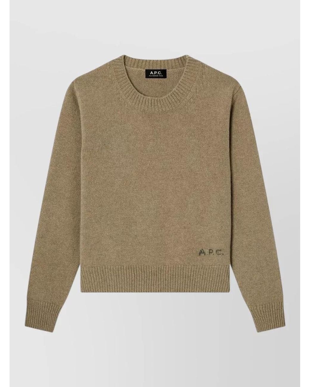 A.P.C. Natural Wool Boxy Crew Neck Sweater