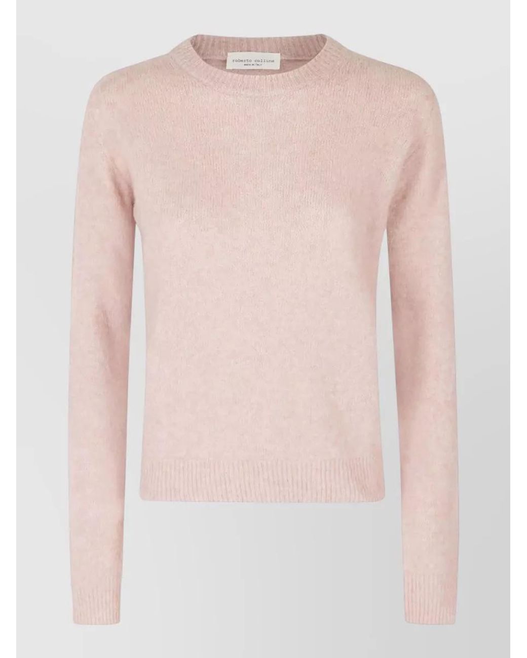 Roberto Collina Pink Cashmere Silk Crew-Neck Long-Sleeve Sweatshirt