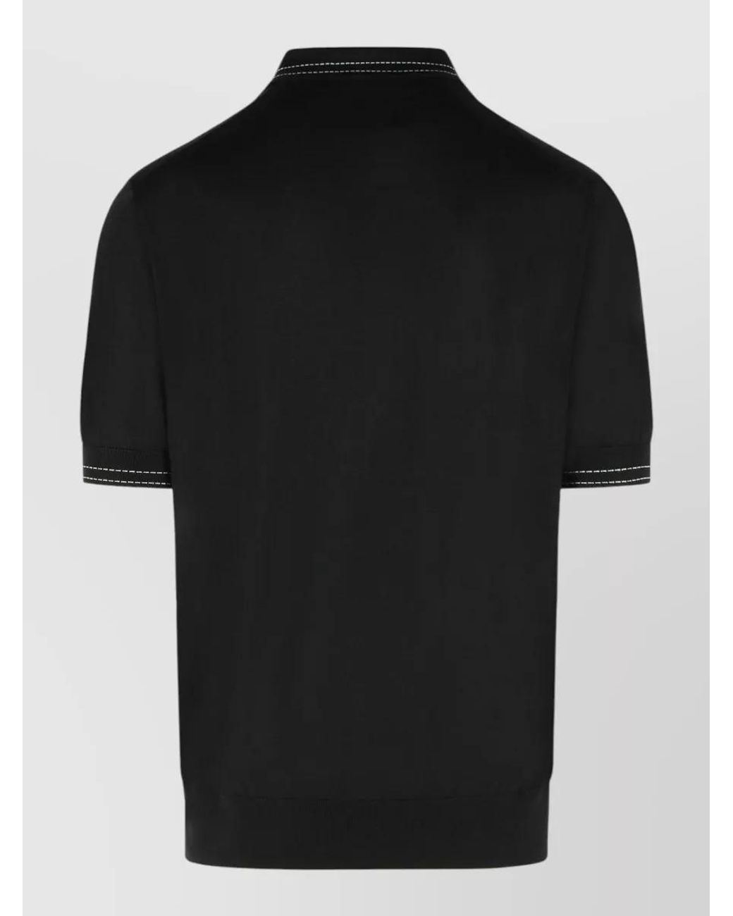 Dolce & Gabbana Black Silk Short-Sleeve Polo Shirt for men