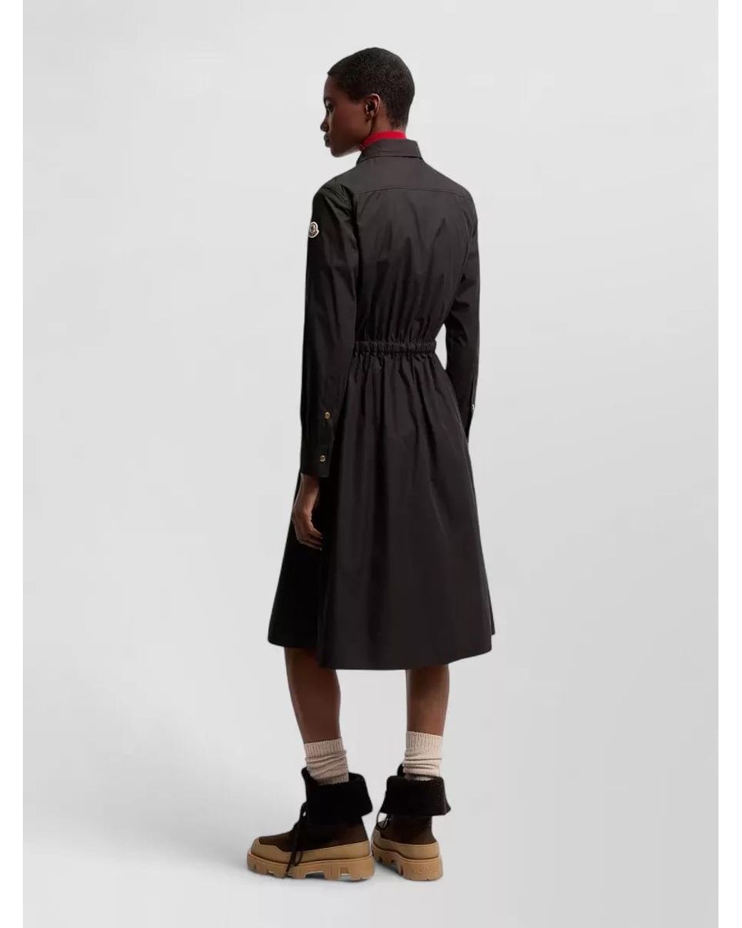 Moncler Black Knee-Length Coat