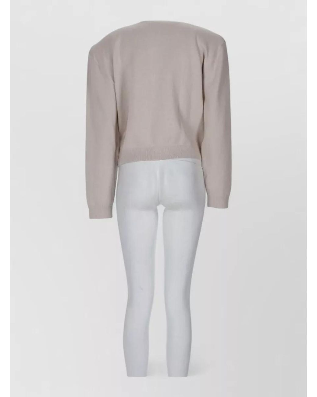 ROTATE BIRGER CHRISTENSEN Gray Cashmere Blend Logo Sweatshirt