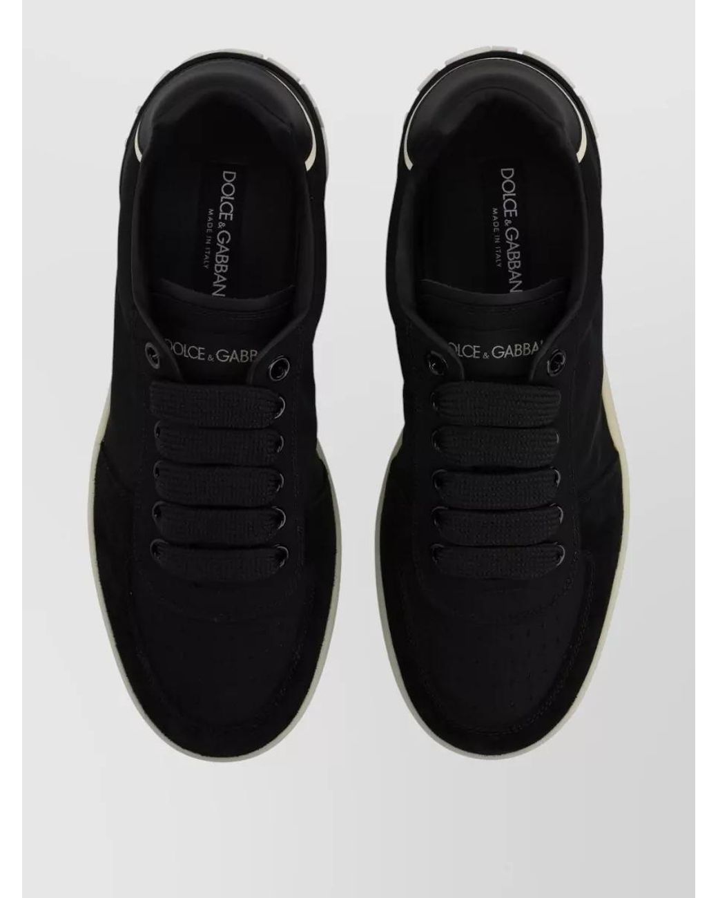 Dolce & Gabbana Black Portofino Nylon And Leather Low-Top Sneakers for men