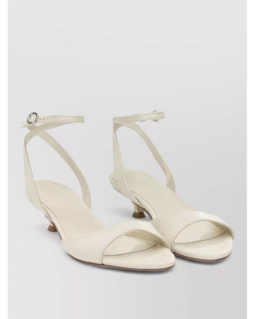 Aeyde Natural Nappa Leather Heeled Sandals
