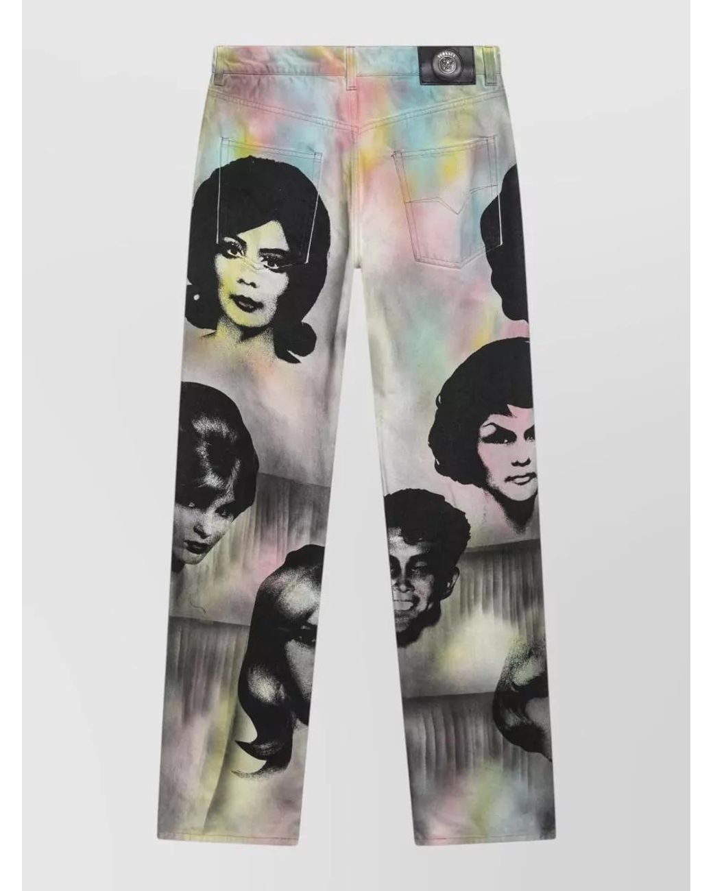 Versace Multicolor Printed Denim Jeans for men