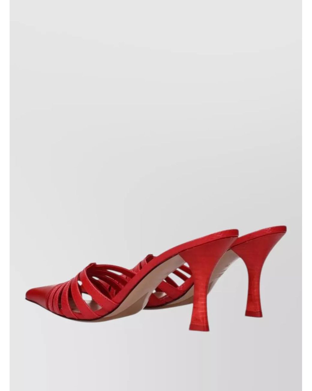 Paris Texas Red Leather Stiletto Mules