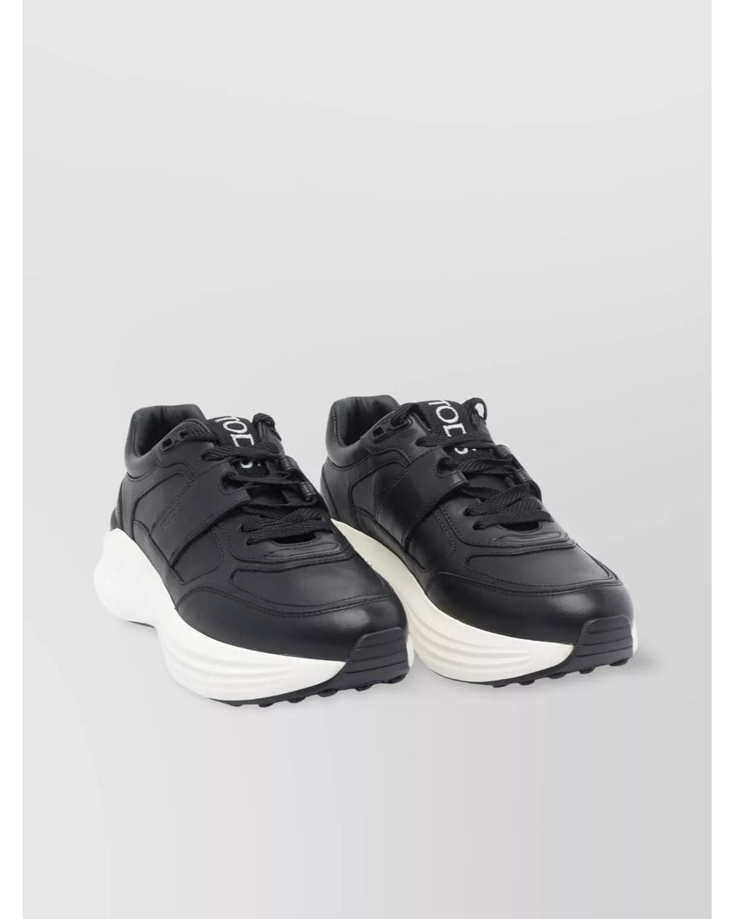 Tod's Gray Leather Low-Top Sneakers