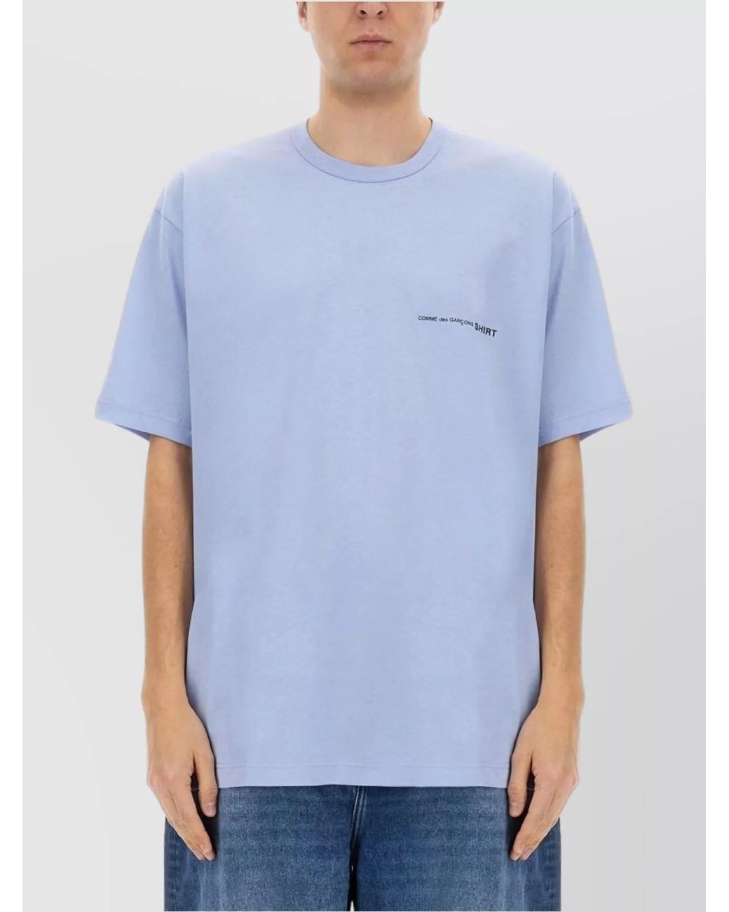 Comme des Garçons Blue Logo Print T-Shirt for men