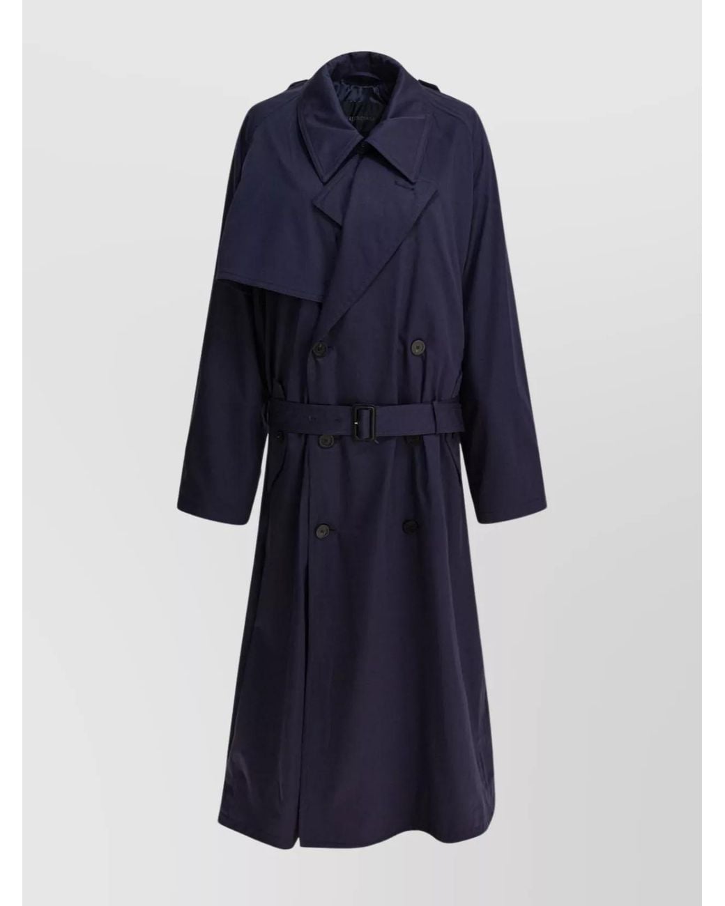 Balenciaga Blue Cotton Oversized Trench Coat