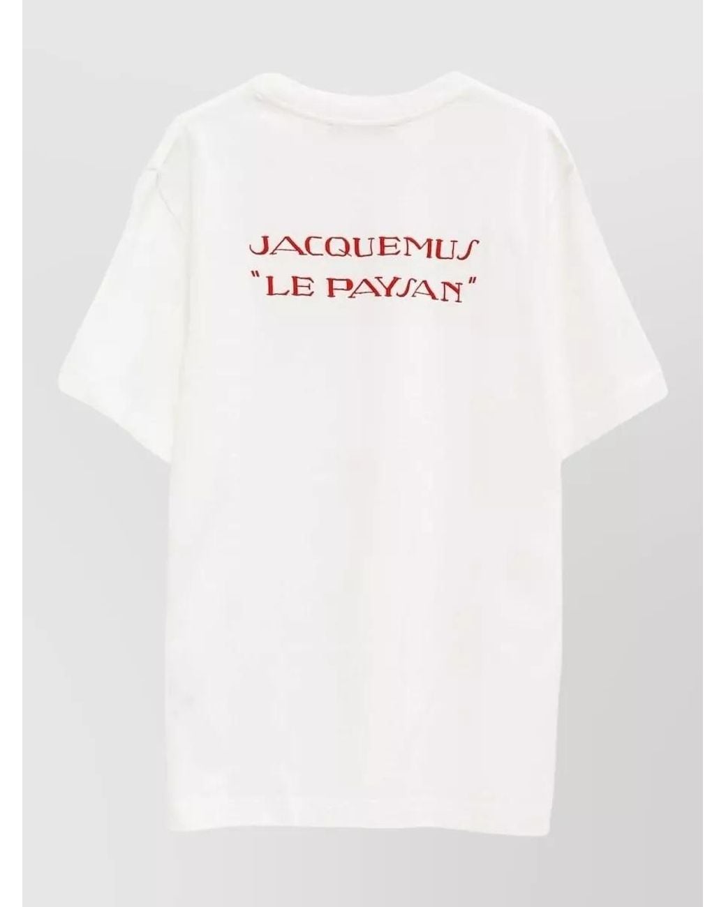 Jacquemus White Cotton Printed Short-Sleeve T-Shirt for men