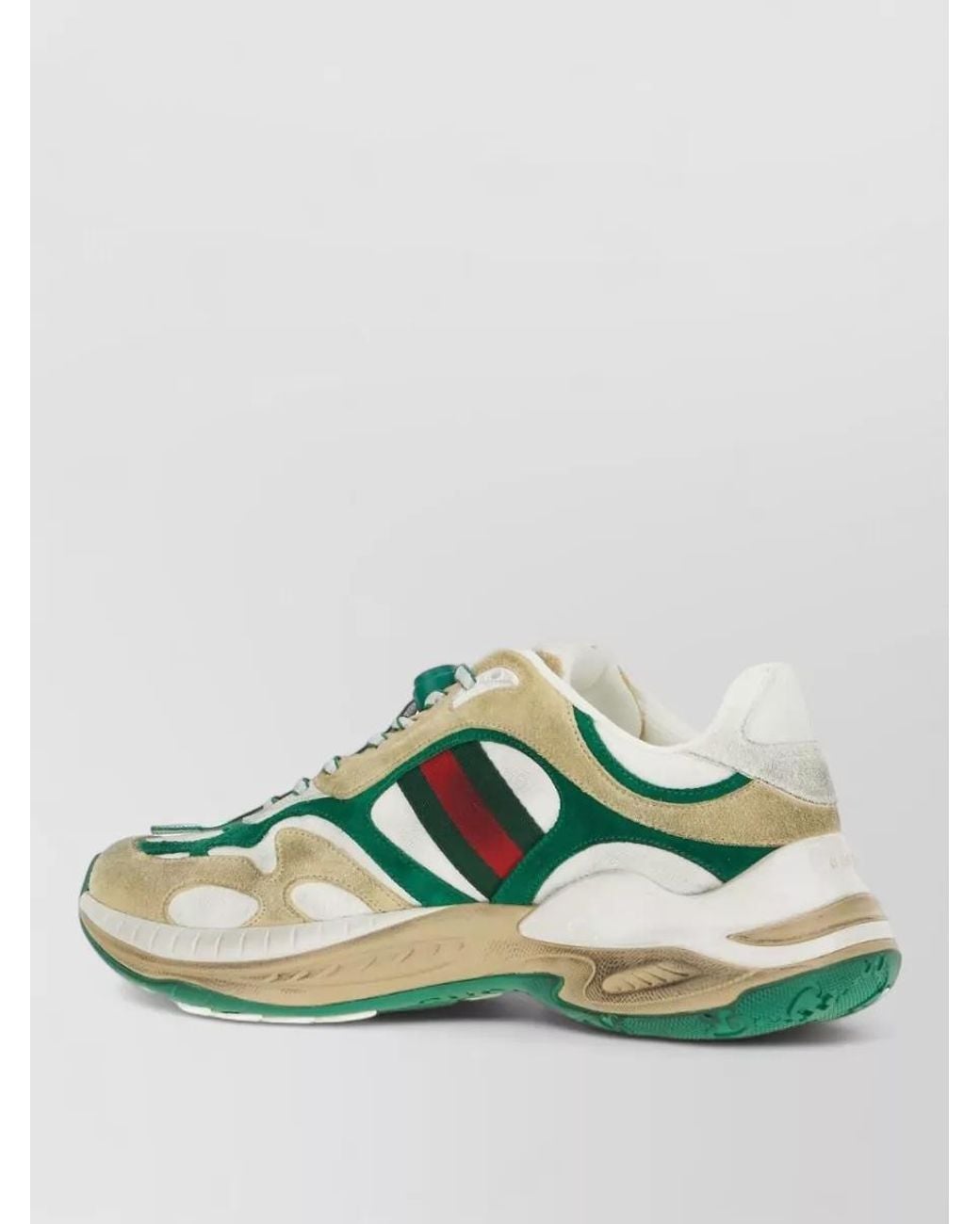Gucci Green Suede Low-Top Sneakers for men