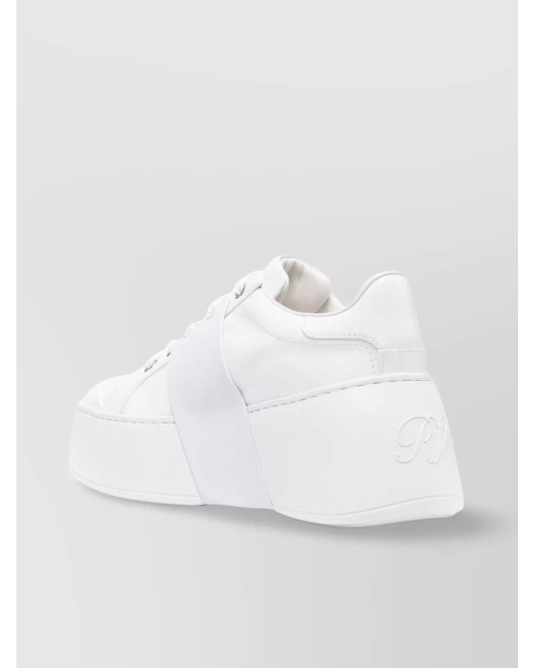Roger Vivier White Leather Low-Top Sneakers