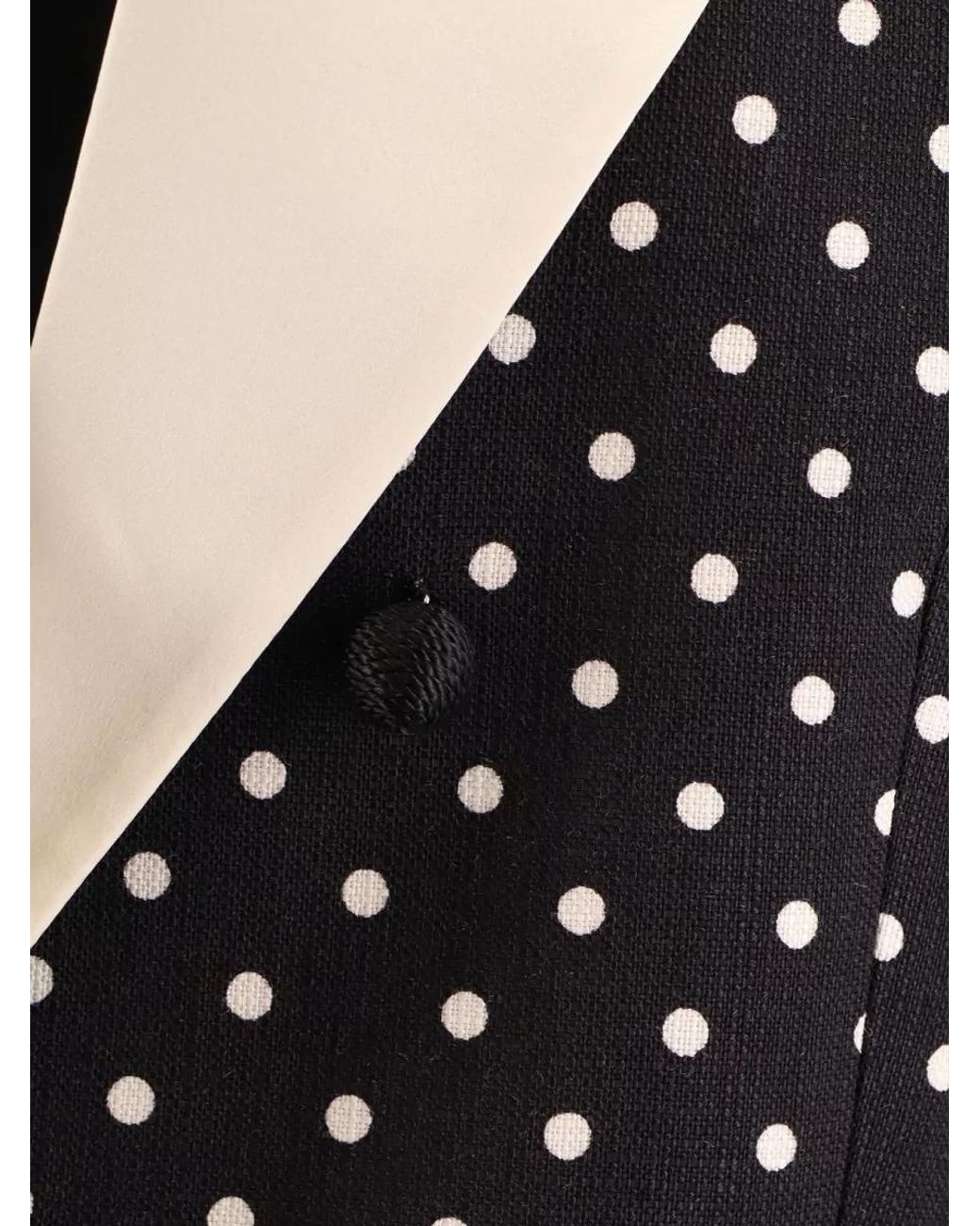 Valentino Black Polka-Dot Single-Breasted Cropped Blazer