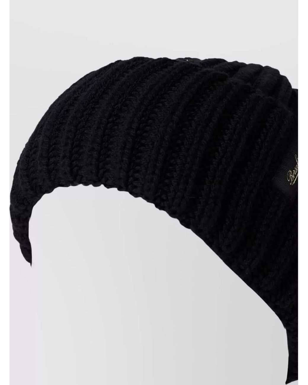 Borsalino Blue Ribbed Virgin Wool Beanie