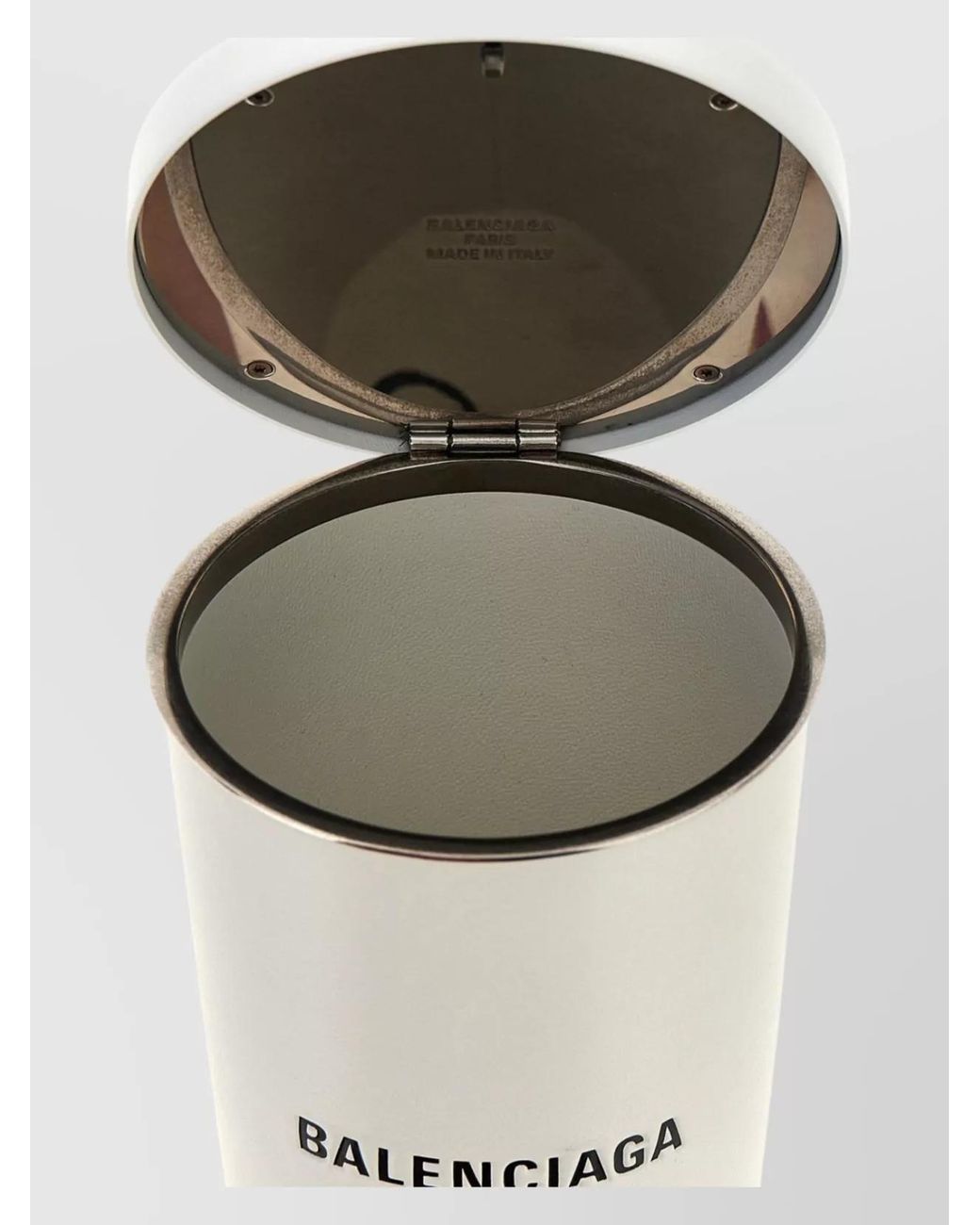 Balenciaga White Insulated Cylindrical Clutch With Lid