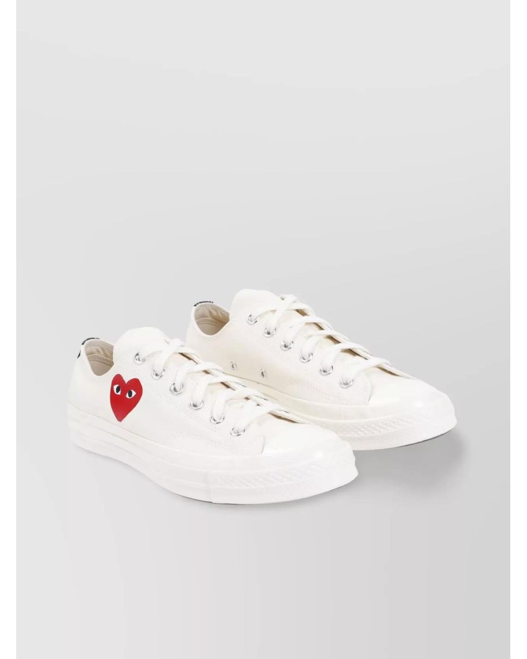 COMME DES GARÇONS PLAY White Cotton Low-Top Sneakers