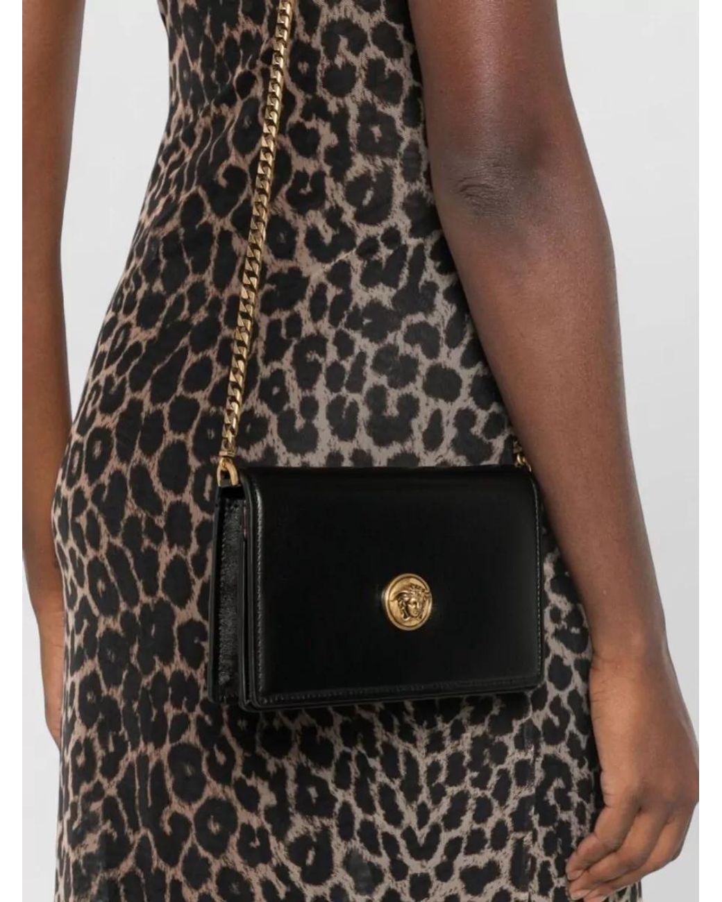 Versace White La Medusa Mini Leather Cross-Body Bag