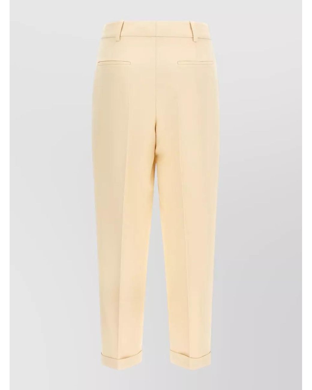 Fendi Natural Silk Tailored Trousers