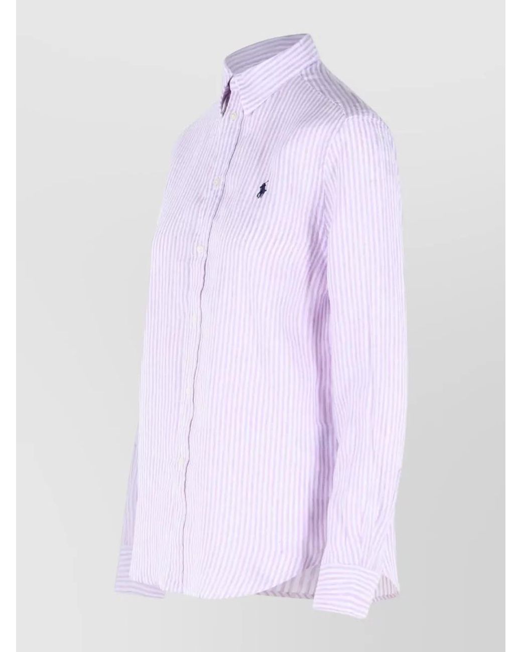 Polo Ralph Lauren Purple Striped Linen Shirt