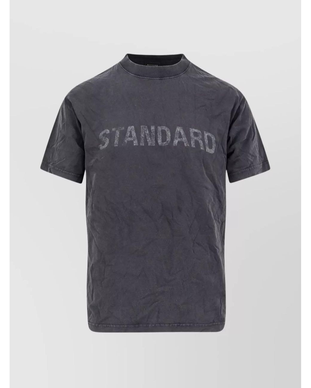 Balenciaga Gray Cotton Regular-Fit Printed T-Shirt for men