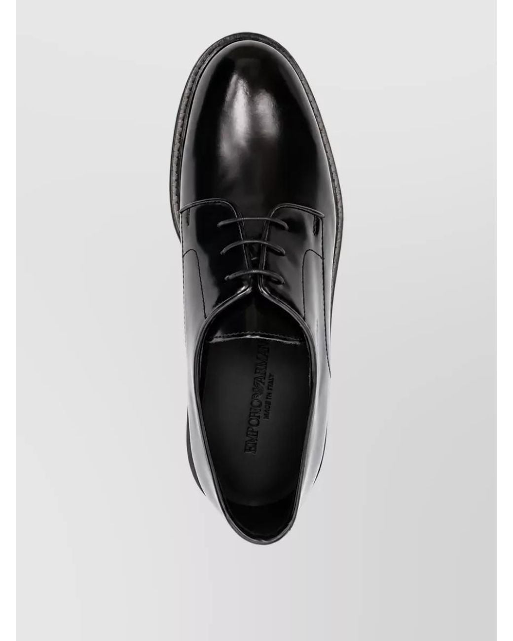 Emporio Armani Black Leather Panelled Derby Shoes for men