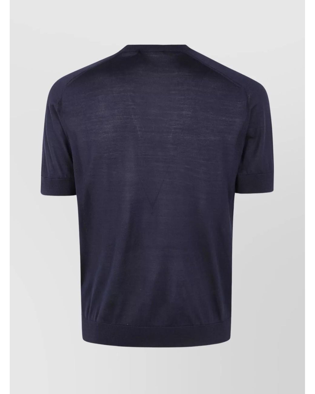 Moorer Blue Silk Short-Sleeve Sweater for men