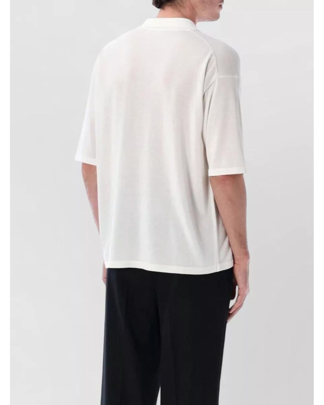 Roberto Collina White Cotton Relaxed-Fit Short-Sleeve Polo Shirt for men