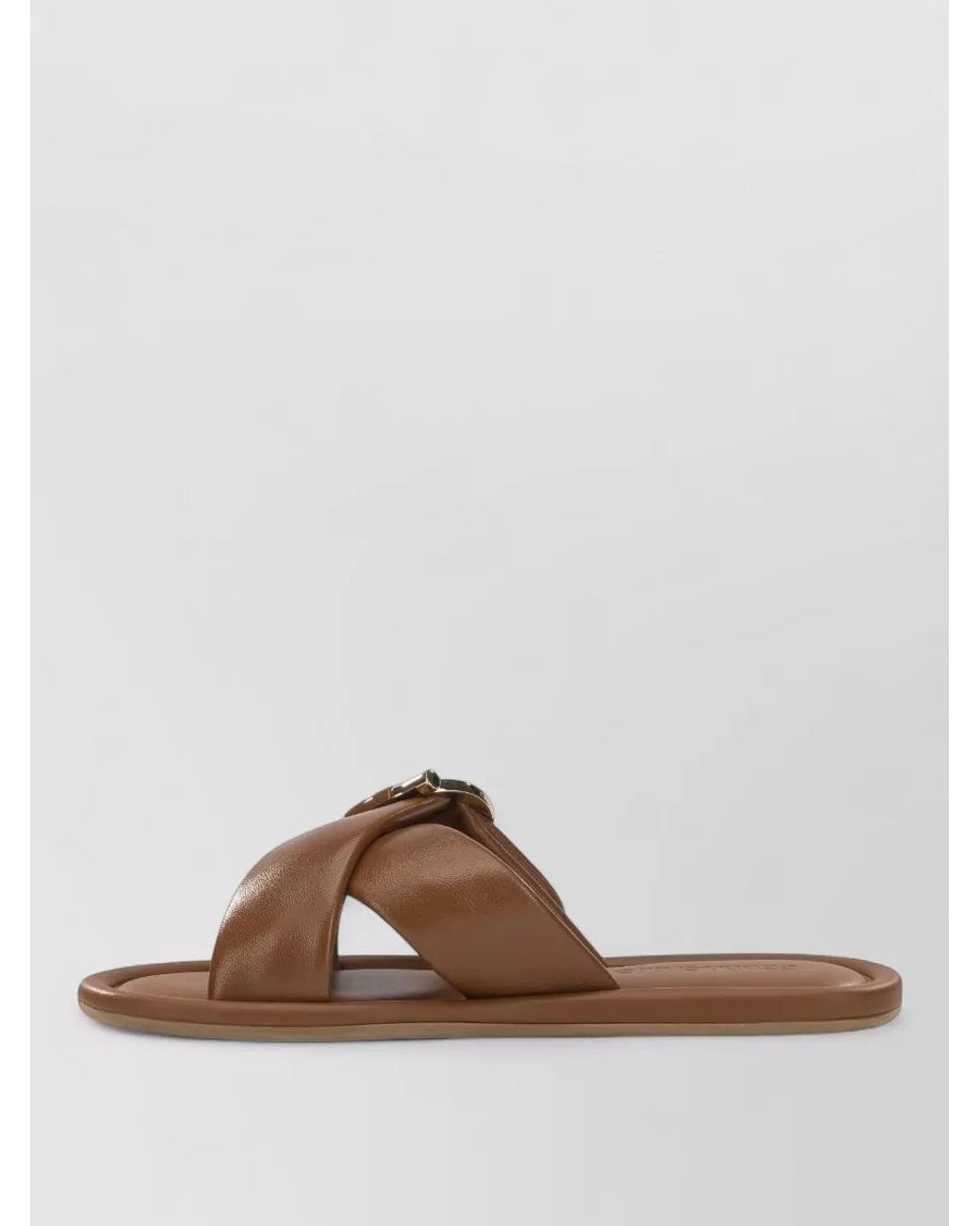 Ferragamo Brown Leather Elyzia Slides