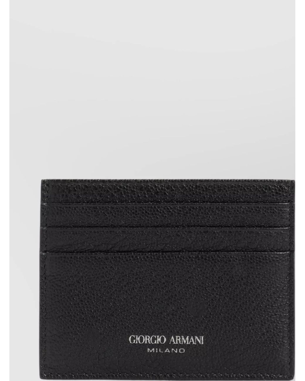 Giorgio Armani Black Leather Credit Card Holder for men