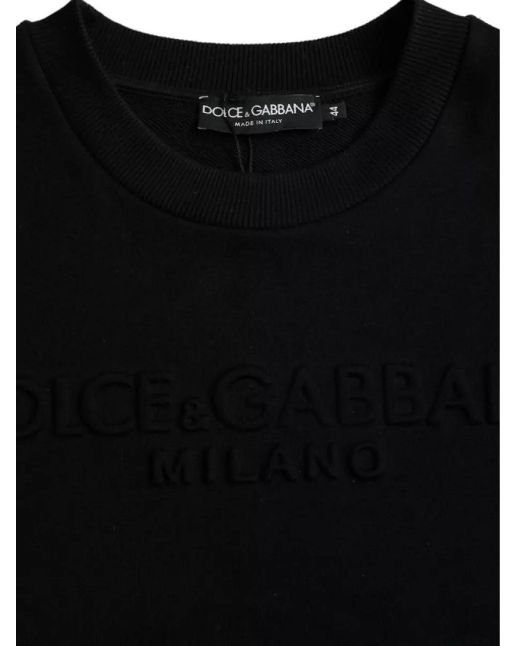 Dolce & Gabbana Black Cotton Long-Sleeve Sweatshirt for men