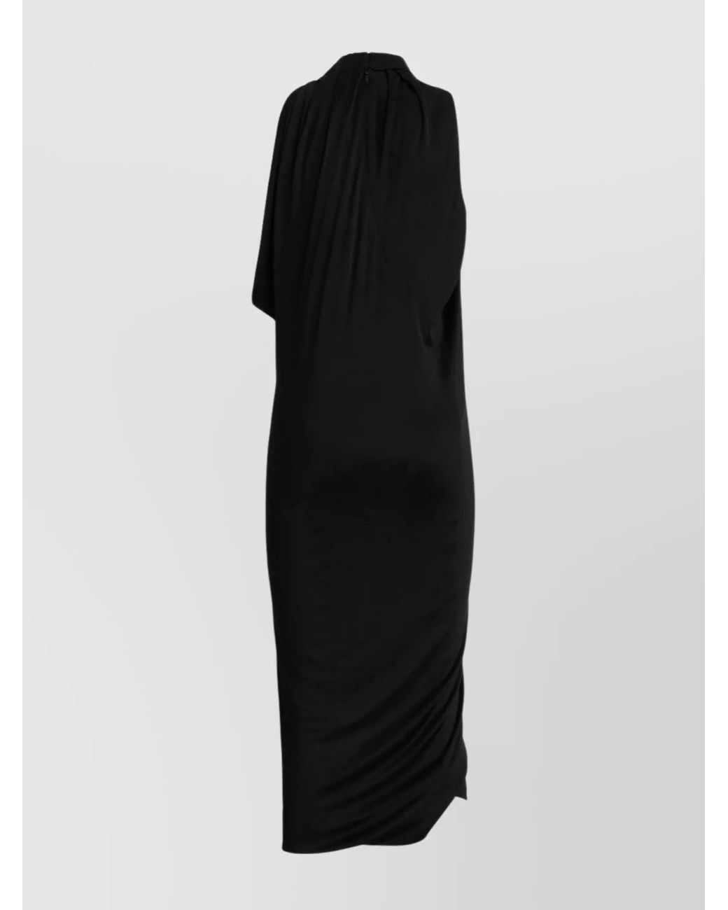 Versace Black Viscose Draped Cutout Halterneck Midi Dress