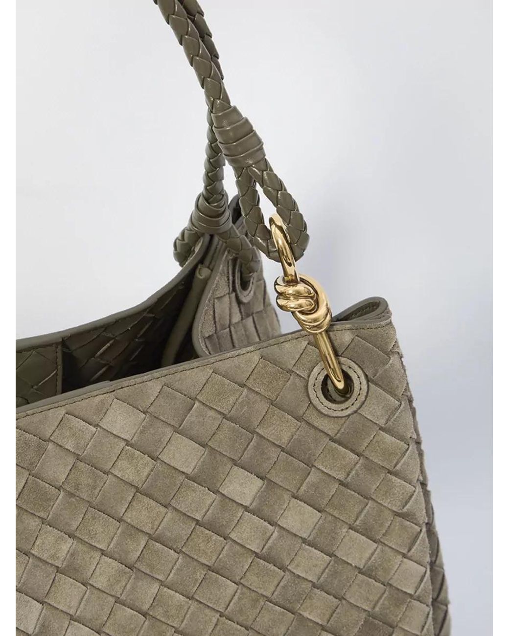Bottega Veneta Gray Parachute Large Leather Tote Bag