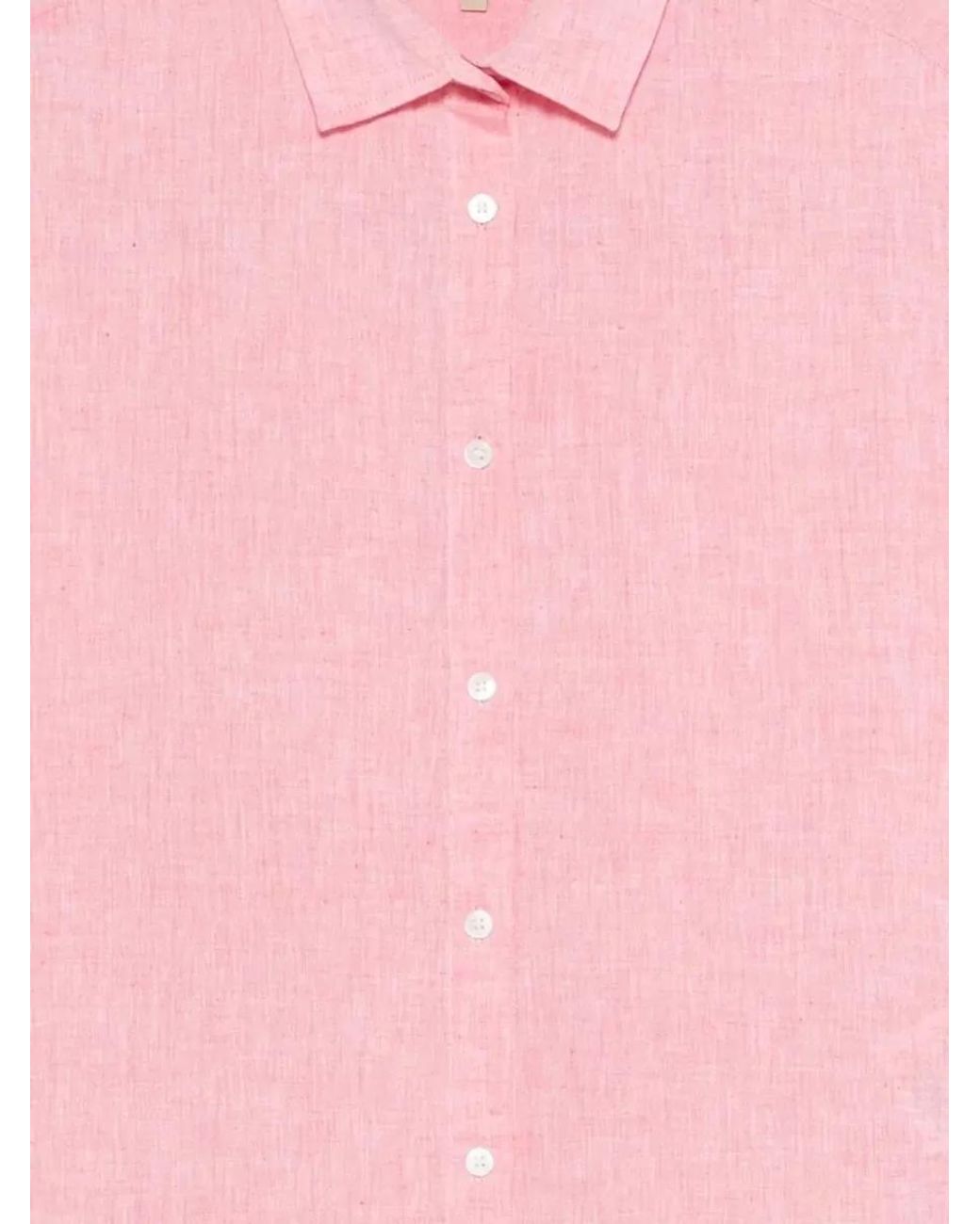 Woolrich Pink Linen Boyfriend Shirt