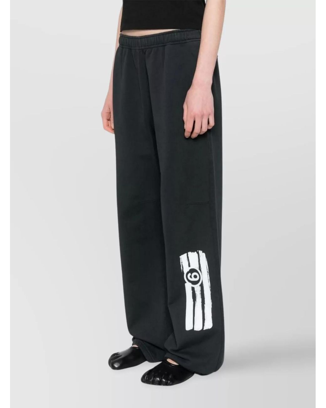 MM6 by Maison Margiela Gray Logo Cotton Sweatpants