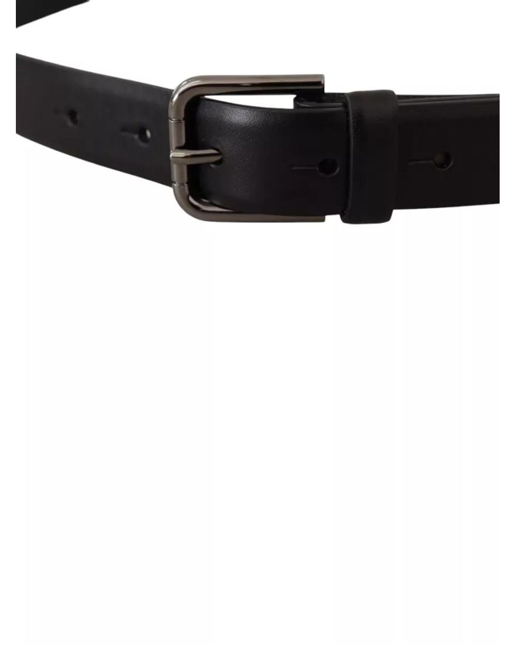Dolce & Gabbana White Leather Logo Buckle Belt for men