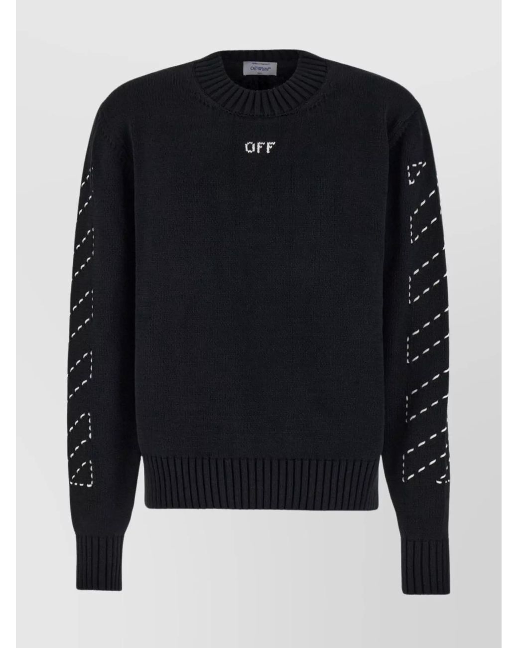 Off-White c/o Virgil Abloh Blue Cotton Oversized Logo-Embroidered Jumper for men