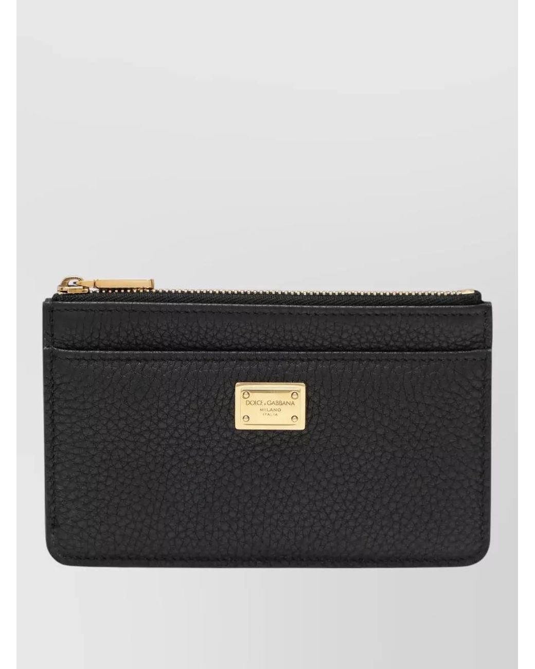 Dolce & Gabbana Black Textured Wallet Cardholder Tone Hardware