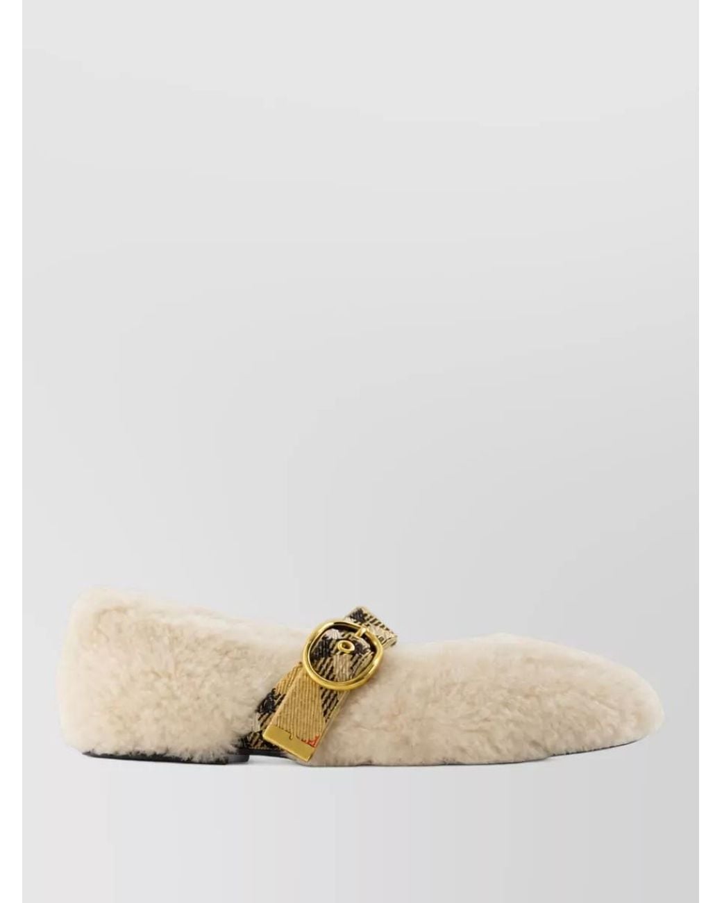 Burberry Natural Shearling Slippers