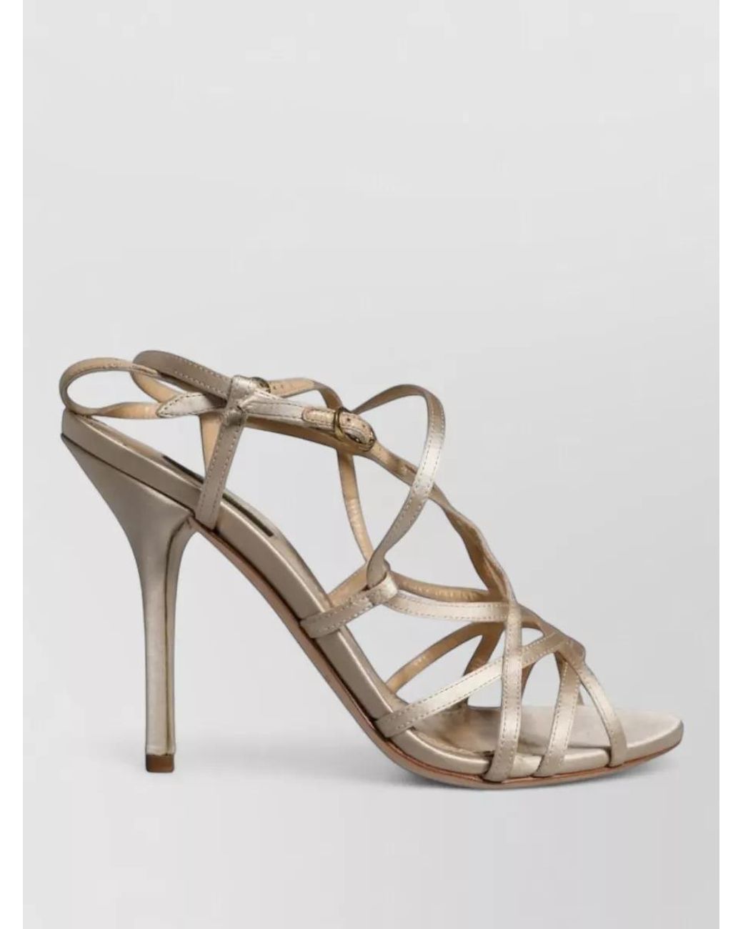 Dolce & Gabbana Natural Silk Satin Stiletto Sandals