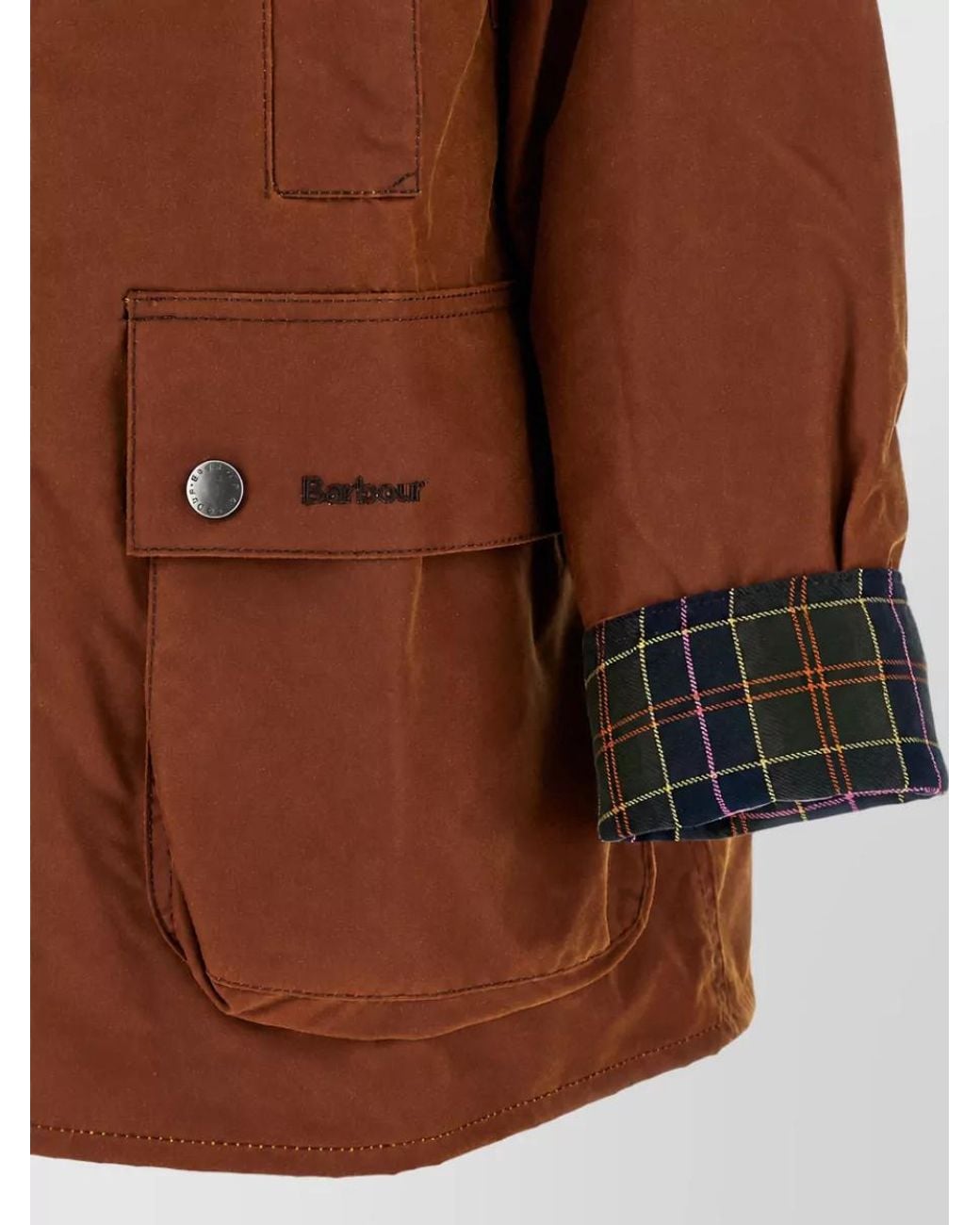 Barbour Brown Waxed Cotton Single Breasted Coat