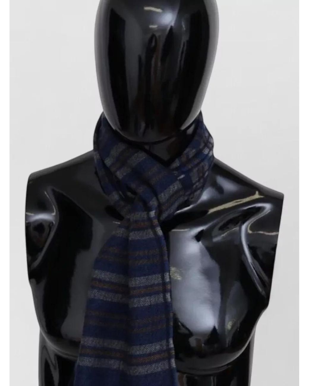 Missoni Blue Striped Wool Scarf for men