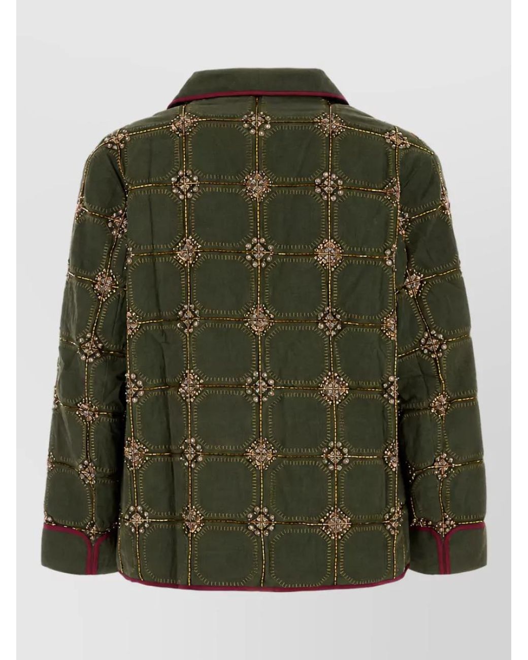 BAZISZT Green Cotton Padded Coat for men